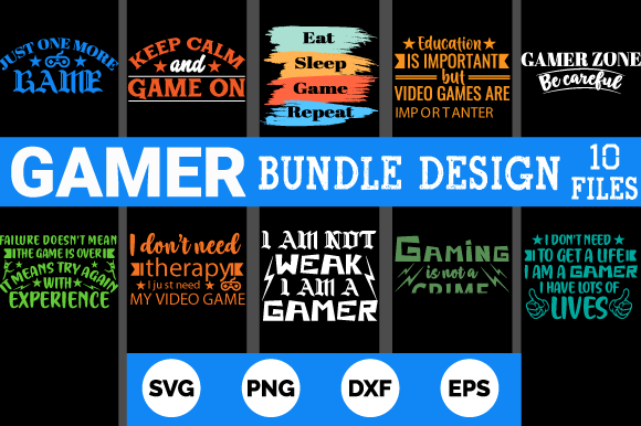 Gaming T-shirt Design Bundle 10: Your Creative Toolkit