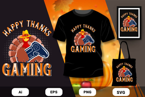 Happy Thanks Gaming: The Ultimate Design Bundle for Your POD Business