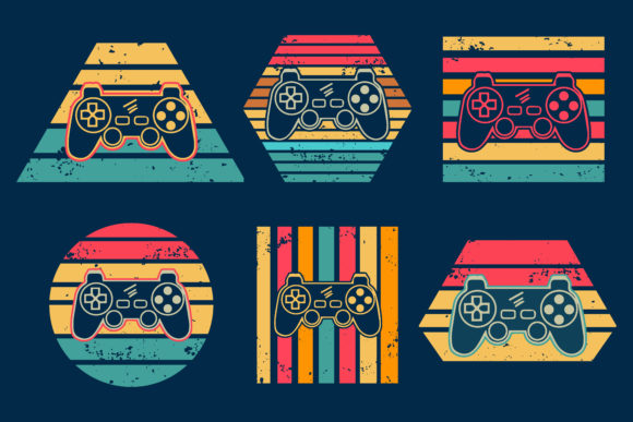 Retro Sunset Gaming T-Shirt Designs