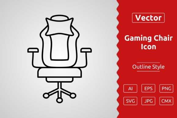 Vector Gaming Chair Outline Icon Design and Download Details