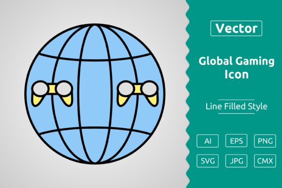 Vector Global Gaming Filled Outline Icon: A Strategic Asset for Modern Projects